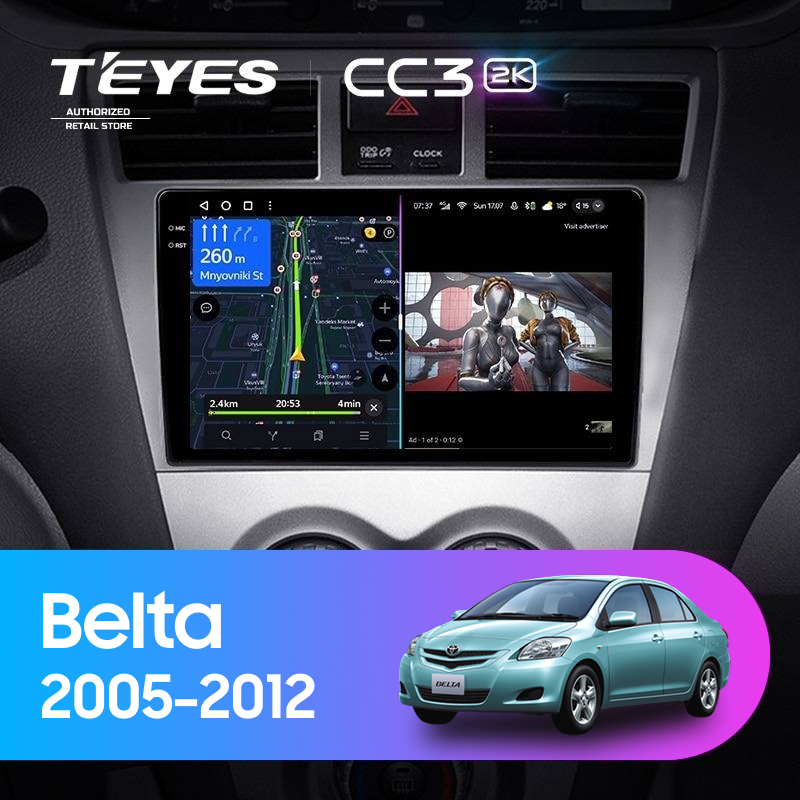 Штатная магнитола Teyes CC3 2K 6/128 Toyota Belta (2005-2012)