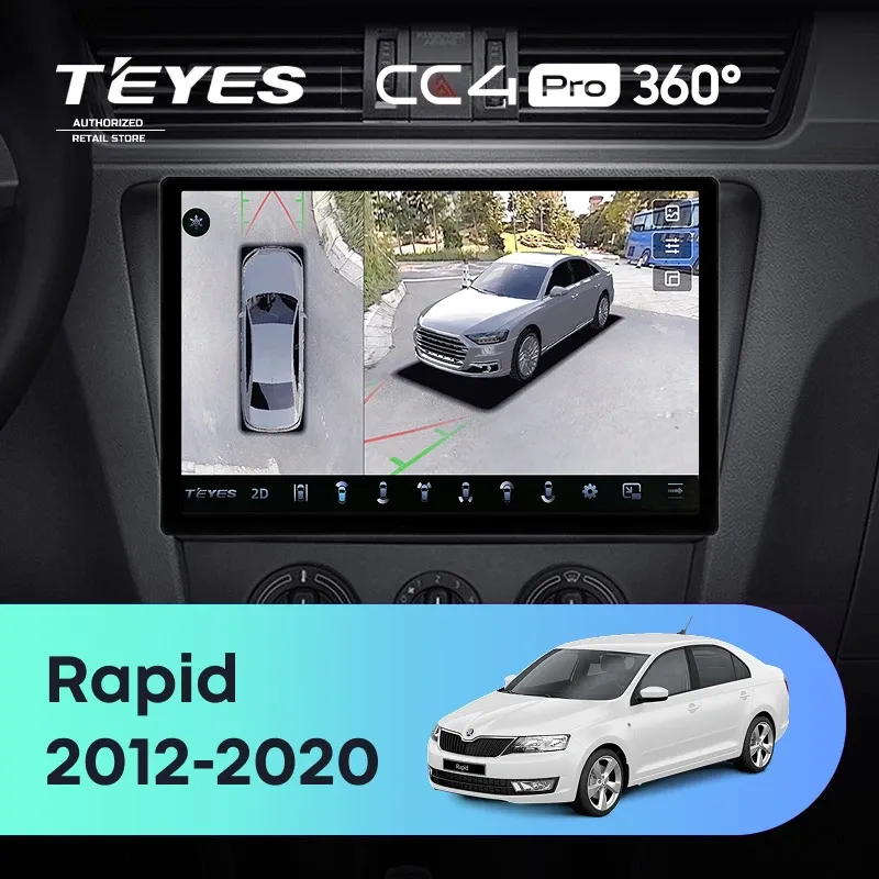 Штатная магнитола Teyes CC4 Pro 360 12/256 Skoda Rapid NH3 NH1 (2012-2020) (11")