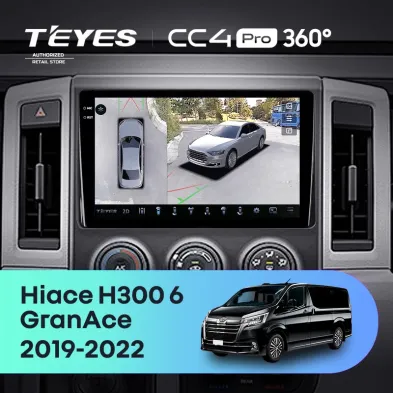 Штатная магнитола Teyes CC4 Pro 360 12/256 Toyota Hiace H300 VI (2019-2022) Тип-A