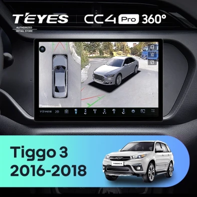 Штатная магнитола Teyes CC4 Pro 360 12/256 Chery Tiggo 3 (2016-2018) (11")