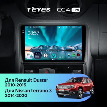 Штатная магнитола Teyes CC4 Pro 12/256 Renault Duster 1 (2010-2015)