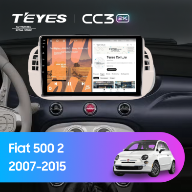 Штатная магнитола Teyes CC3 2K 4/32 Fiat 500 2 (2007-2015)