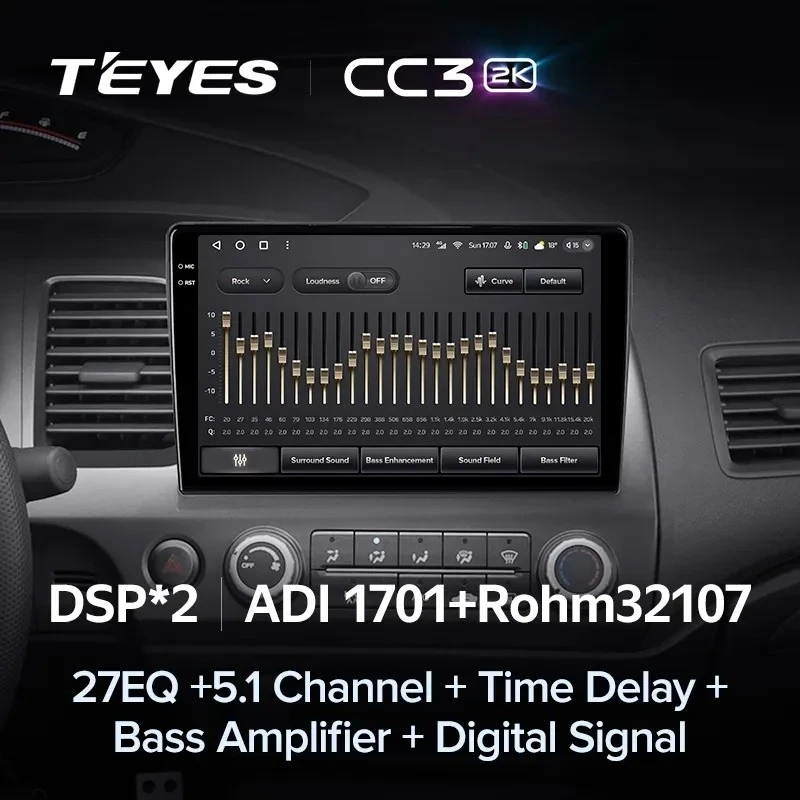 Штатная магнитола Teyes CC3 2K 6/128 Honda Civic 8 FK FN FD (2005-2012)