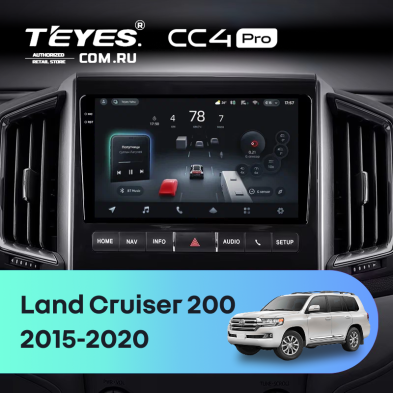 Штатная магнитола Teyes CC4 Pro 8/128 Toyota Land Cruiser 200 (2015-2020) F1