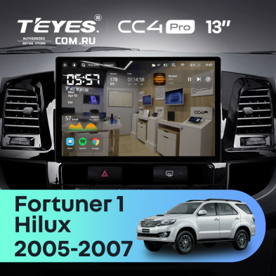 Штатная магнитола Teyes CC4 Pro 8/128 Toyota Hilux (2005-2007) F2 (13")