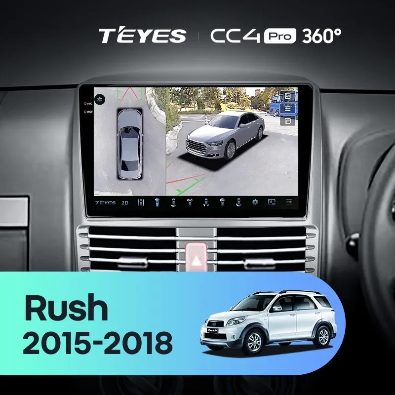 Штатная магнитола Teyes CC4 Pro 360 8/128 Toyota Rush (2015-2018) Правый руль
