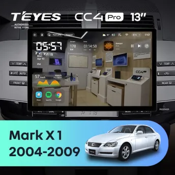 Штатная магнитола Teyes CC4 Pro 12/256 Toyota Mark X X120 (2004-2009) Правый руль (13")