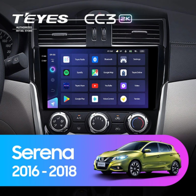 Штатная магнитола Teyes CC3 2K 360 6/128 Nissan Serena (2016-2019) Тип-B