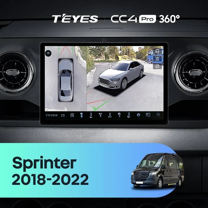 Штатная магнитола Teyes CC4 Pro 360 8/128 Mercedes-Benz Sprinter (2018-2022) F1 (11")