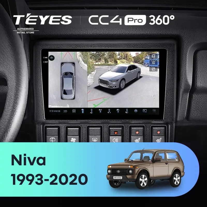 Штатная магнитола Teyes CC4 Pro 360 12/256 LADA Niva (1993-2020)
