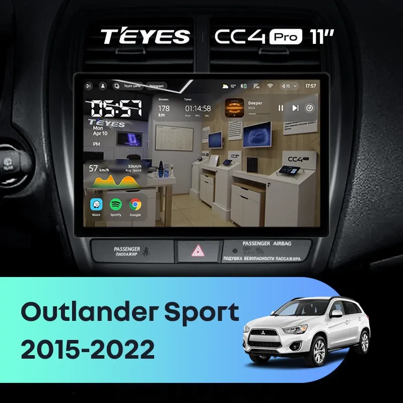 Штатная магнитола Teyes CC4 Pro 12/256 Mitsubishi Outlander Sport (2015-2022) Тип-A (11")
