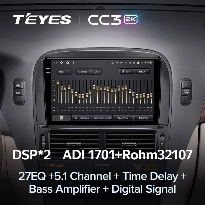 Штатная магнитола Teyes CC3 2K 4/64 Toyota Celsior XF30 (2000-2006) F2