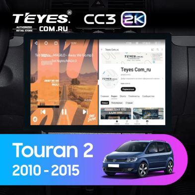 Штатная магнитола Teyes CC3 2K 6/128 Volkswagen Touran 2 1T (2010-2015) (13")