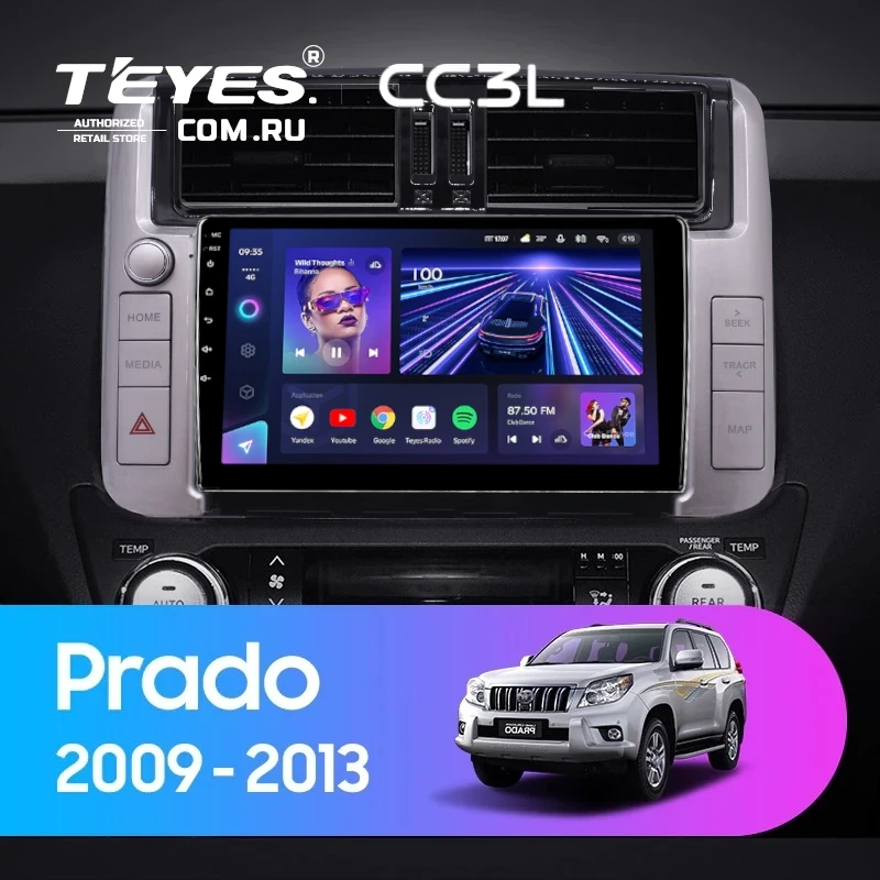 Штатная магнитола Teyes CC3L 4/64 Toyota Land Cruiser Prado 150 (2009-2013) F2 Тип-C