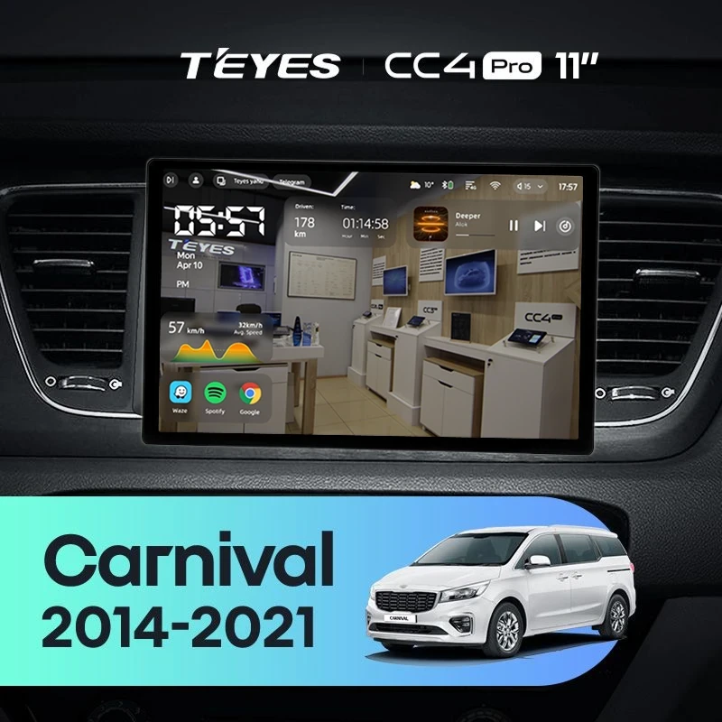 Штатная магнитола Teyes CC4 Pro 12/256 Kia Carnival 3 YP (2014-2021) F2 Тип-B (11")