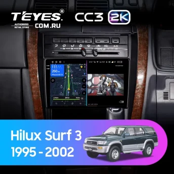 Штатная магнитола Teyes CC3 2K 4/32 Toyota Hilux Surf 3 N180 (1995-2002 ) Правый руль