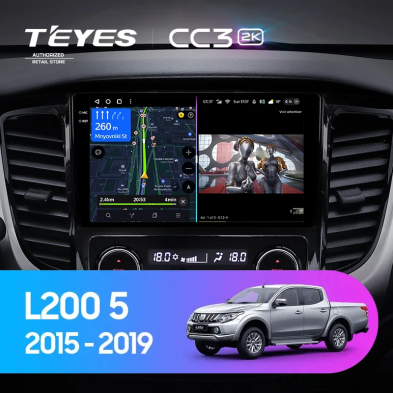Штатная магнитола Teyes CC3 2K 360 6/128 Mitsubishi L200 5 (2015-2019) климат контроль F2