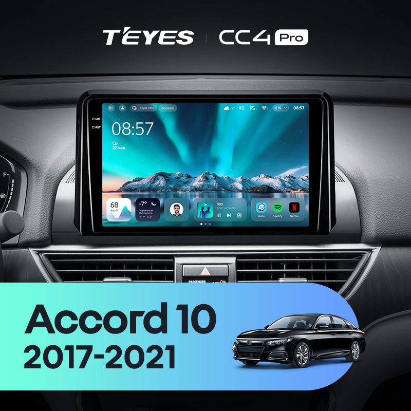 Штатная магнитола Teyes CC4 Pro 12/256 Honda Accord 10 CV (2017-2021) Тип-B