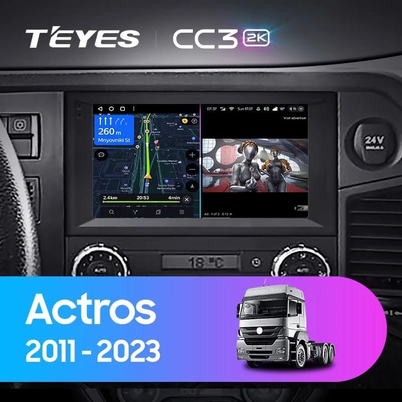 Штатная магнитола Teyes CC3 2K 6/128 Mercedes-Benz Actros (2011-2023)
