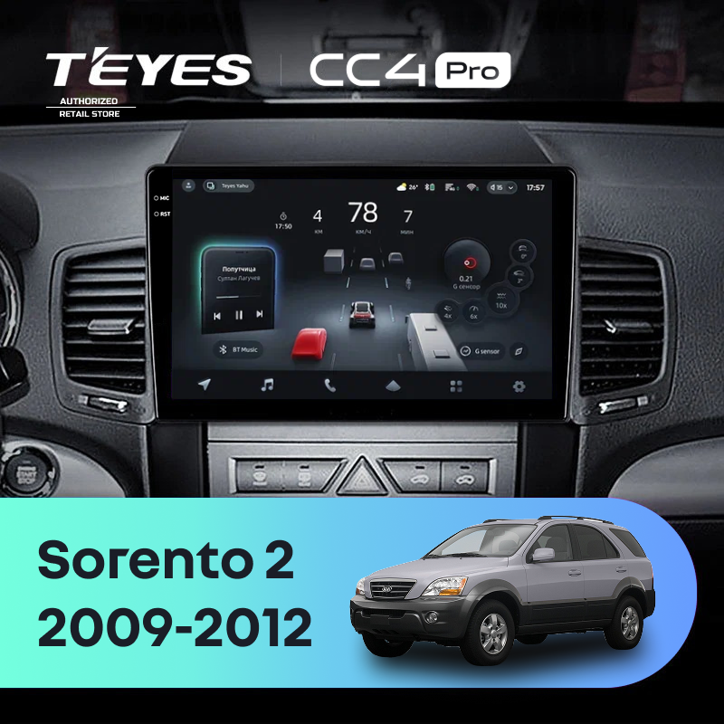 Штатная магнитола Teyes CC4 Pro 8/128 Kia Sorento 2 XM (2009-2012) Тип-A