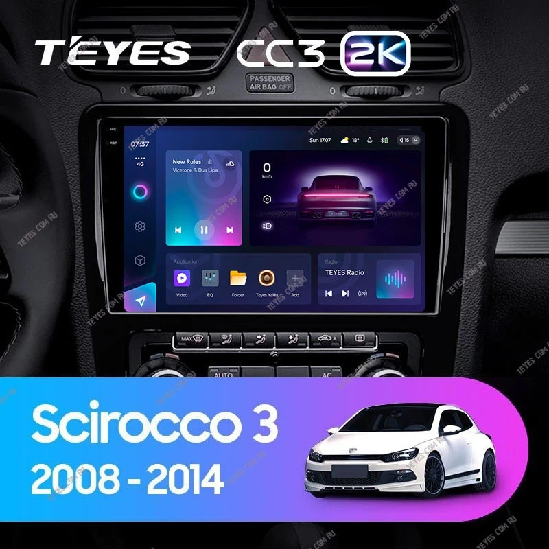 Штатная магнитола Teyes CC3 2K 360 6/128 Volkswagen Scirocco (2008-2014) F2