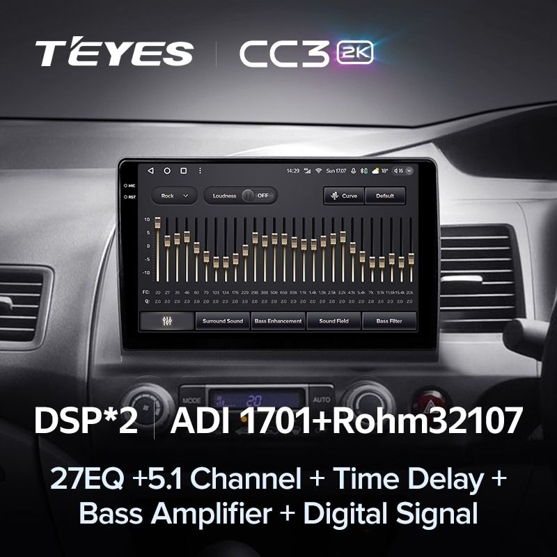 Штатная магнитола Teyes CC3 2K 6/128 Honda Civic 8 FK FN FD (2005-2012) Правый руль