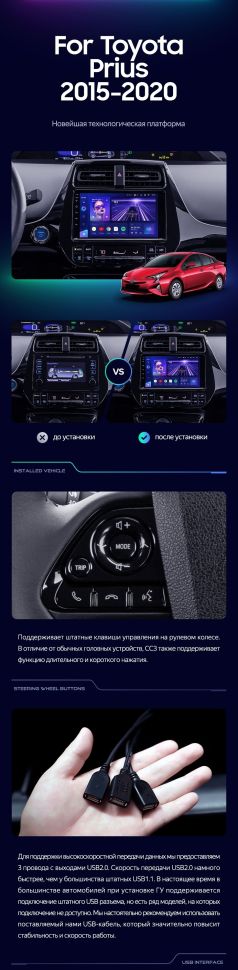 Штатная магнитола Teyes CC3 2K 4/64 Toyota Prius XW50 (2015-2020)