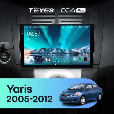 Штатная магнитола Teyes CC4 Pro 8/128 Toyota Yaris XP90 (2005-2012) F1