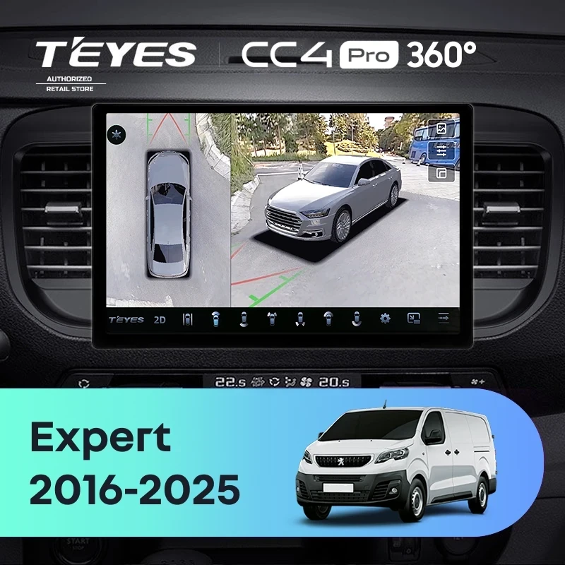 Штатная магнитола Teyes CC4 Pro 360 12/256 Peugeot Expert (2016-2026) (13")