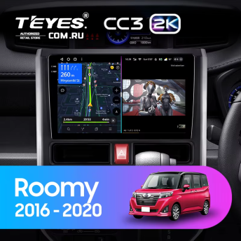 Штатная магнитола Teyes CC3 2K 4/64 Toyota Roomy (2016-2020 ) Правый руль