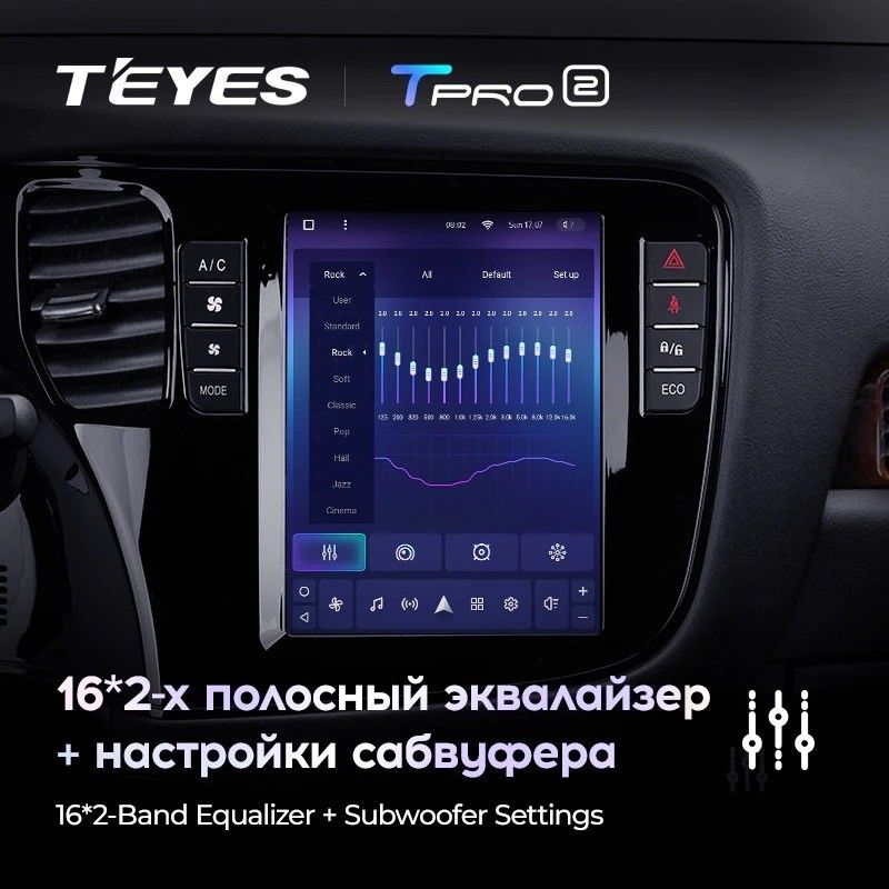 Штатная магнитола Tesla style Teyes TPRO 2 4/32 Mitsubishi Outlander 3 GF0W GG0W (2012-2018)