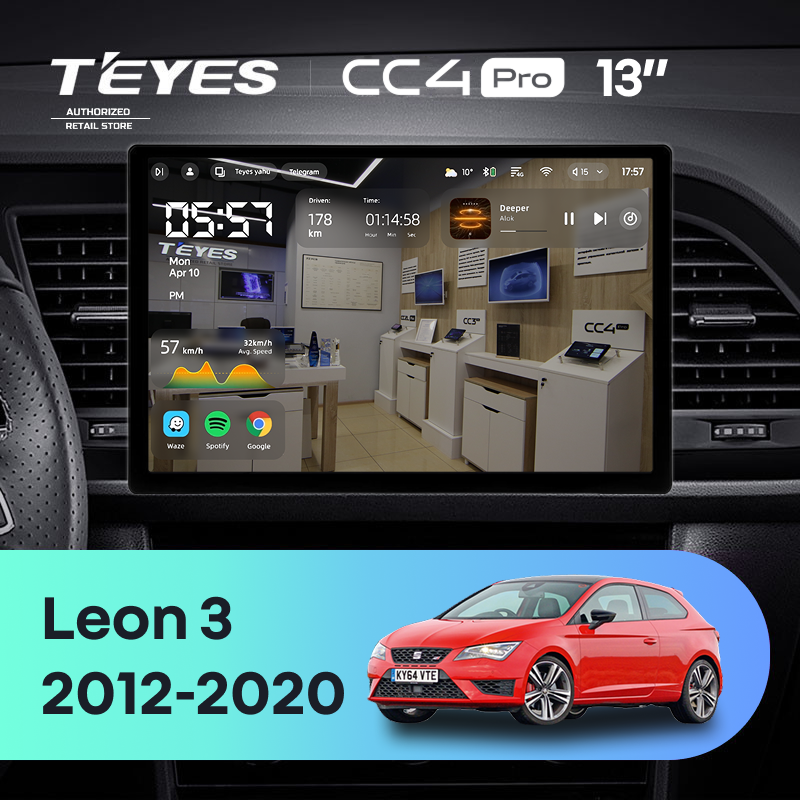 Штатная магнитола Teyes CC4 Pro 8/128 Seat Leon 3 (2012-2020) F3 (13")