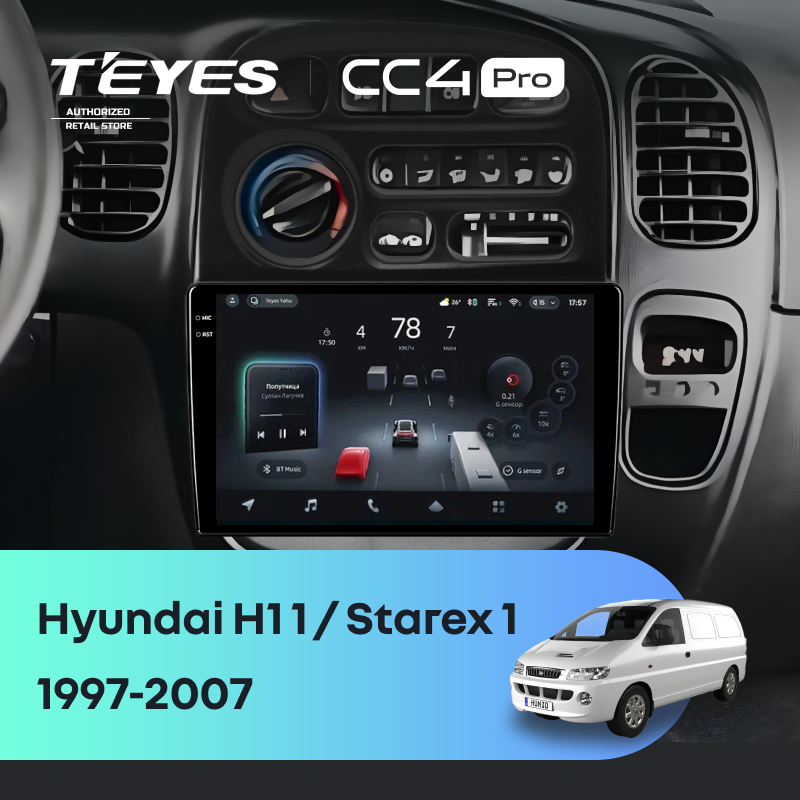 Штатная магнитола Teyes CC4 Pro 8/128 Hyundai Starex 1 (1997-2007)