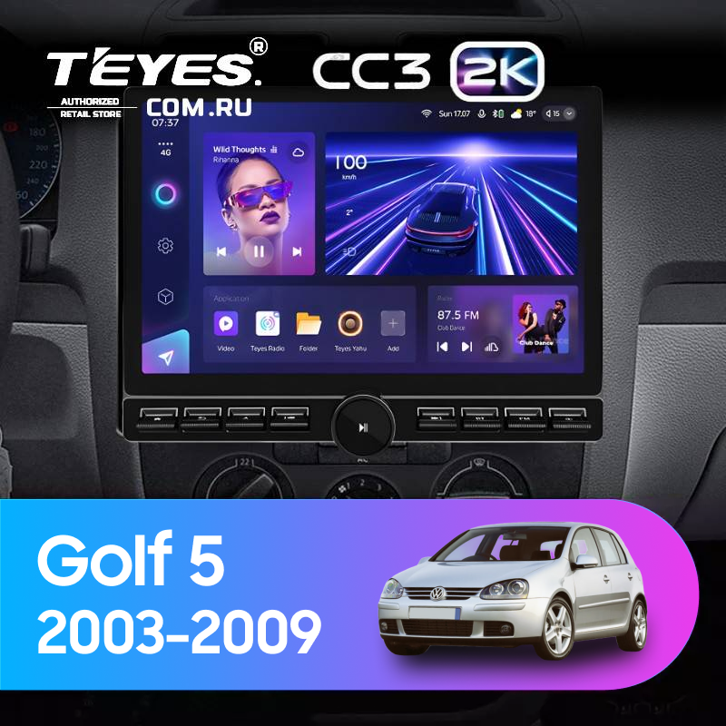 Штатная магнитола Teyes CC3 2K 6/128 Volkswagen Golf 5 (2003-2009) F2 (13" с кнопками)