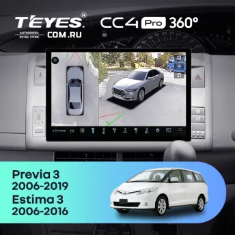 Штатная магнитола Teyes CC4 Pro 360 12/256 Toyota Previa XR50 3 (2006-2019) Правый руль (11")