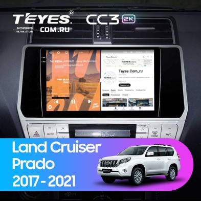 Штатная магнитола Teyes CC3 2K 360 6/128 Toyota Land Cruiser Prado 150 (2017-2021)