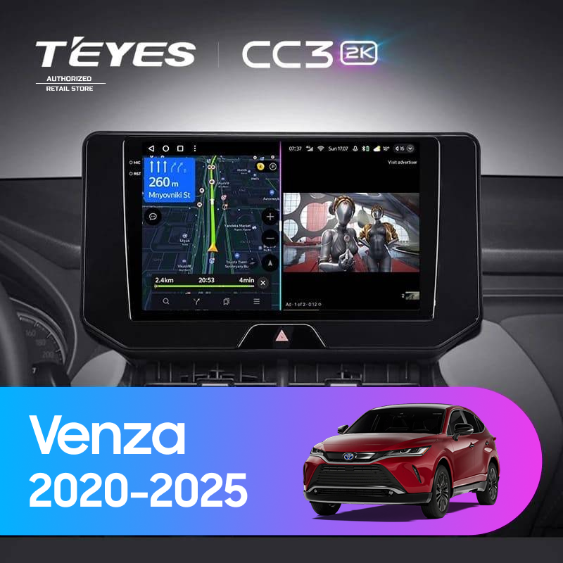 Штатная магнитола Teyes CC3 2K 360 6/128 Toyota Venza (2020-2025)