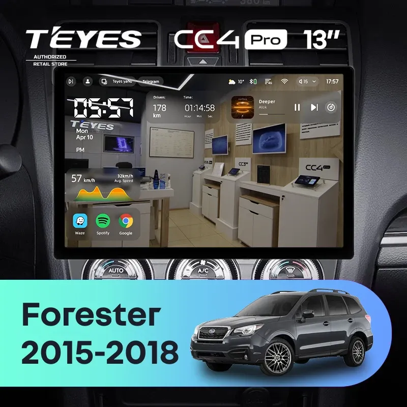 Штатная магнитола Teyes CC4 Pro 12/256 Subaru Forester SJ (2015-2018) (13")