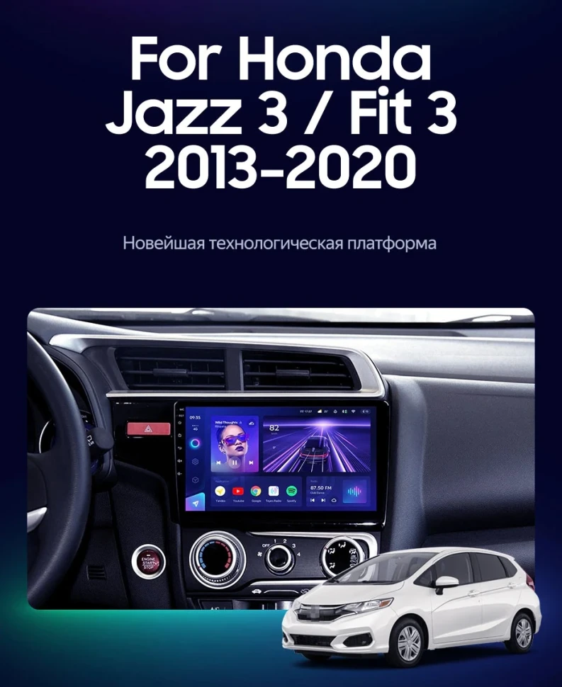 Штатная магнитола Teyes CC3 2K 6/128 Honda Fit 3 (2013-2020) Тип-B