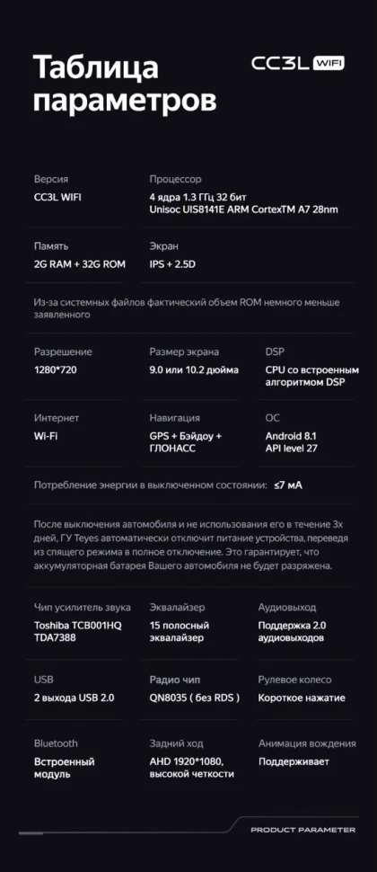 Штатная магнитола Teyes CC3L WiFi 2/32 Suzuki Swift 3 (2003-2010)