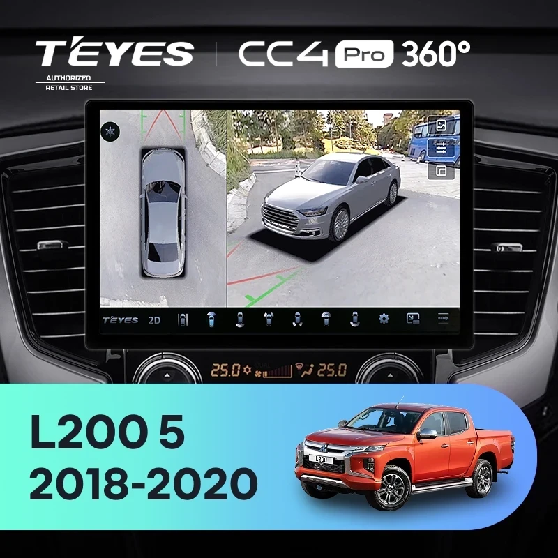 Штатная магнитола Teyes CC4 Pro 360 12/256 Mitsubishi L200 5 (2018-2020) F2 (13")