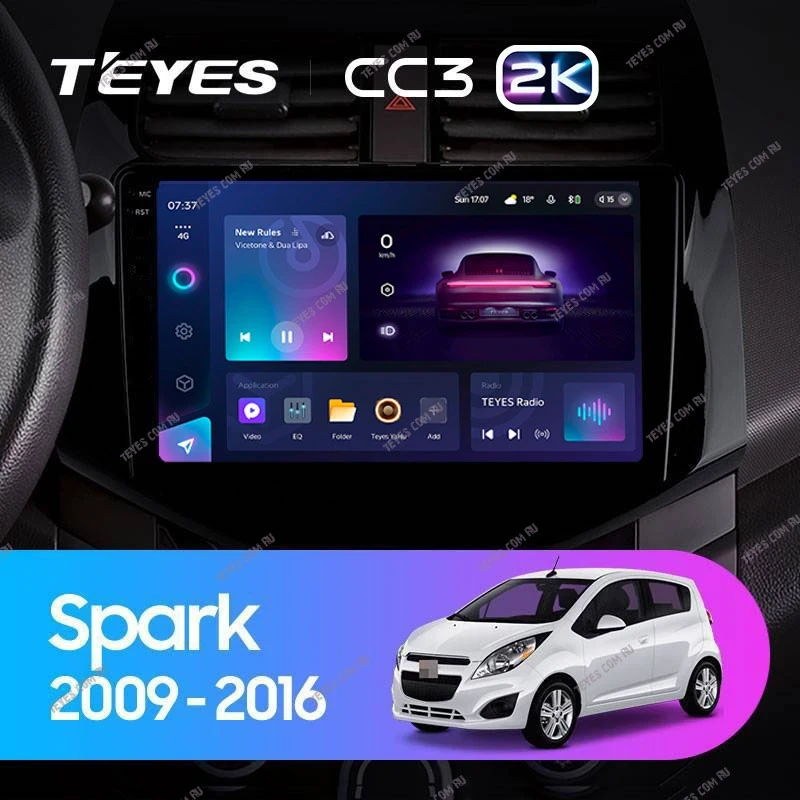 Штатная магнитола Teyes CC3 2K 6/128 Chevrolet Spark M300 (2009-2016) F1