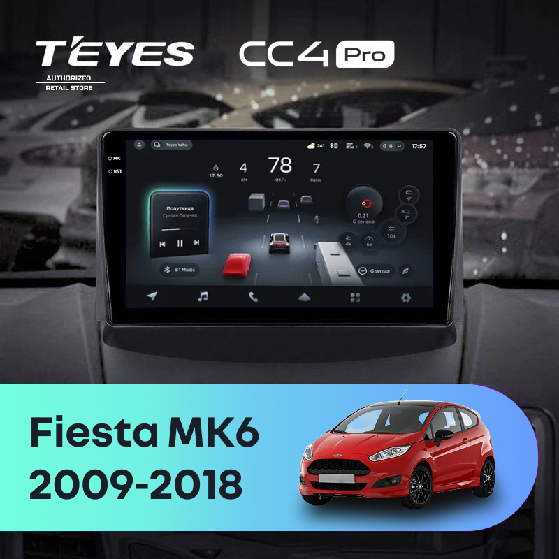 Штатная магнитола Teyes CC4 Pro 8/128 Ford Fiesta 6 (2009-2018) F1 Тип-A