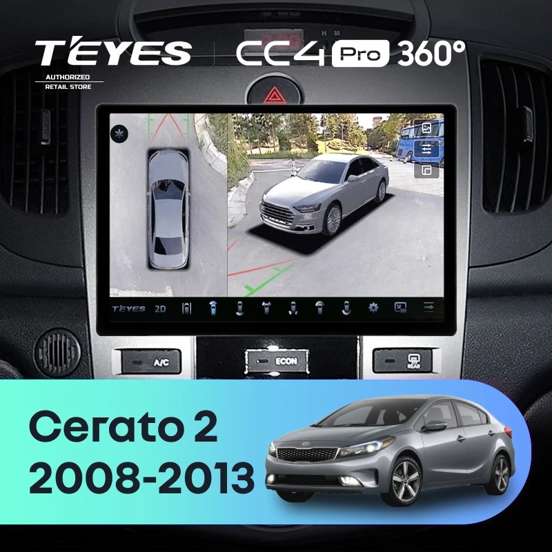 Штатная магнитола Teyes CC4 Pro 360 12/256 Kia Cerato 2 TD (2008-2013) F2 (11")