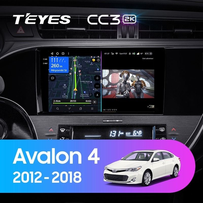 Штатная магнитола Teyes CC3 2K 360 6/128 Toyota Avalon IV XX40 (2012-2018)
