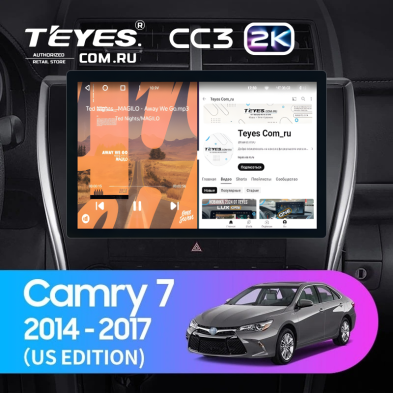 Штатная магнитола Teyes CC3 2K 6/128 Toyota Camry 7 XV 50 55 (2014-2017) (North America) F5 (11")