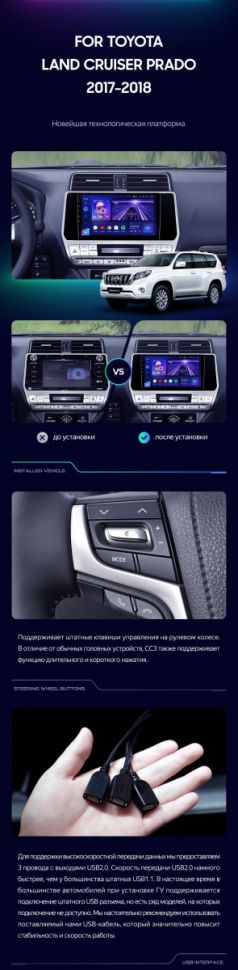 Штатная магнитола Teyes CC3L 4/32 Toyota Land Cruiser Prado 150 (2017-2021)