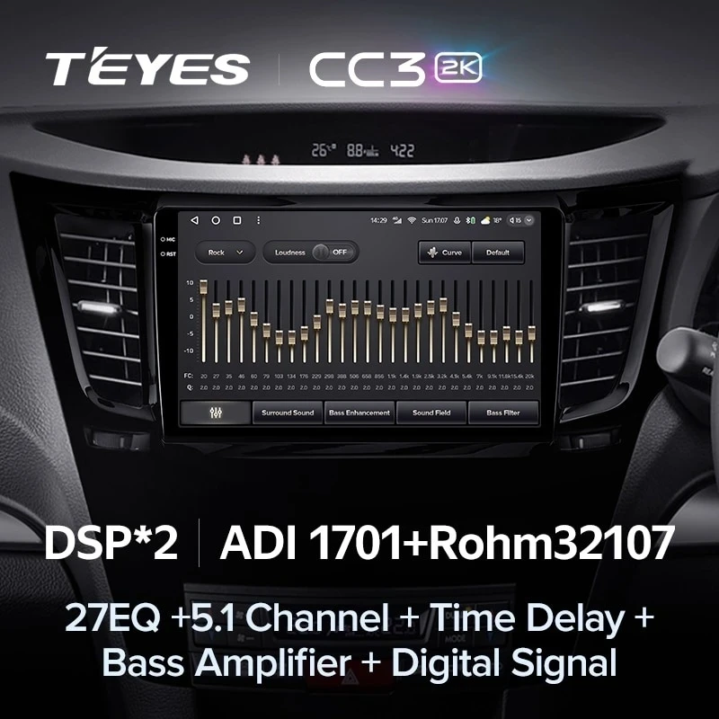 Штатная магнитола Teyes CC3 2K 6/128 Subaru Legacy 5 (2009-2014) Правый руль