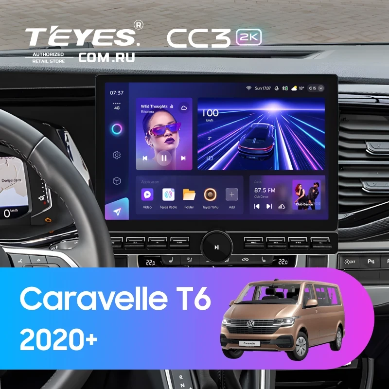 Штатная магнитола Teyes CC3 2K 6/128 Volkswagen Caravelle T6 2020+ (13" с кнопками)