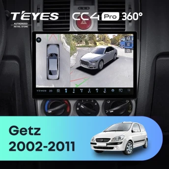 Штатная магнитола Teyes CC4 Pro 360 8/128 Hyundai Getz (2002-2011) F2 (11")
